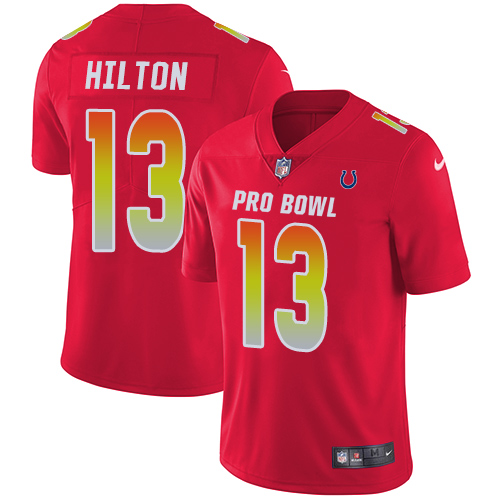 Nike Colts #13 T.Y. Hilton Red Men's Stitched NFL Limited AFC 2018 Pro Bowl Jersey - Click Image to Close